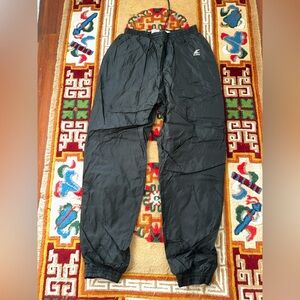 Eastbay Black Lined Parachute Sweatpants Size Large 90s